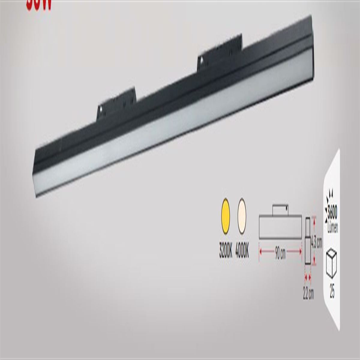 KOMPAKT ARMATÜR 90CM 36W 4000K 1